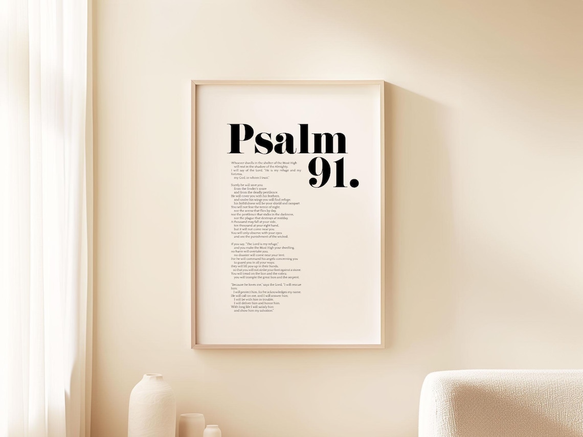 Psalm 91 NIV Bible Verse, Modern Scripture Poster - Image 5