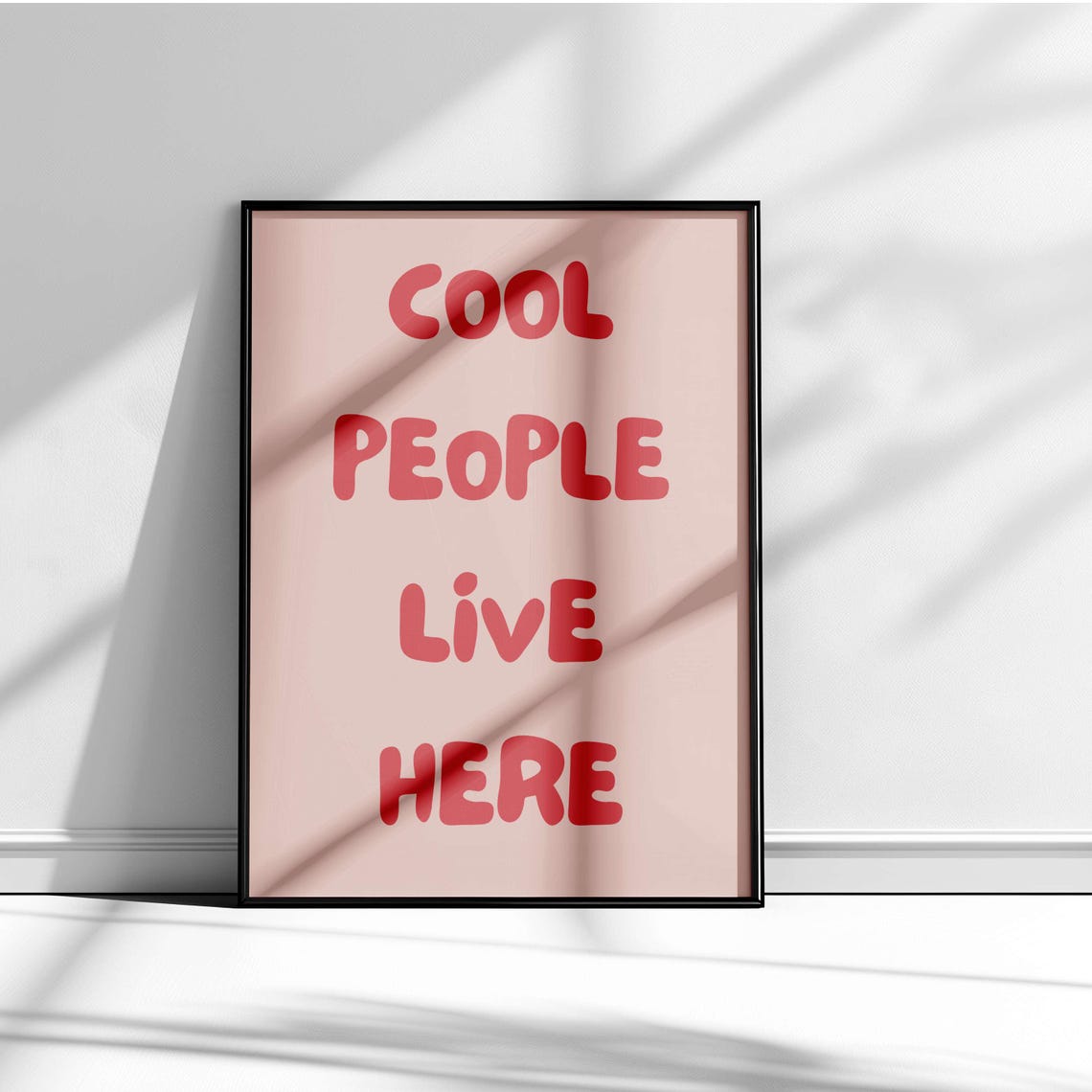Cool People Live Here Playful Black White Cheeky Quote Poster - Image 2