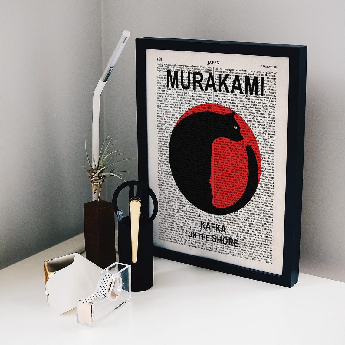 Haruki Murakami Kafka On The Shore Red Circle Dictionary Art Poster - Image 2