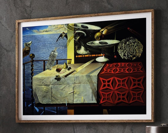 Dali Poster Living Still Life 1956 Premium Posters Art Print Museum Of Modern Exhibition