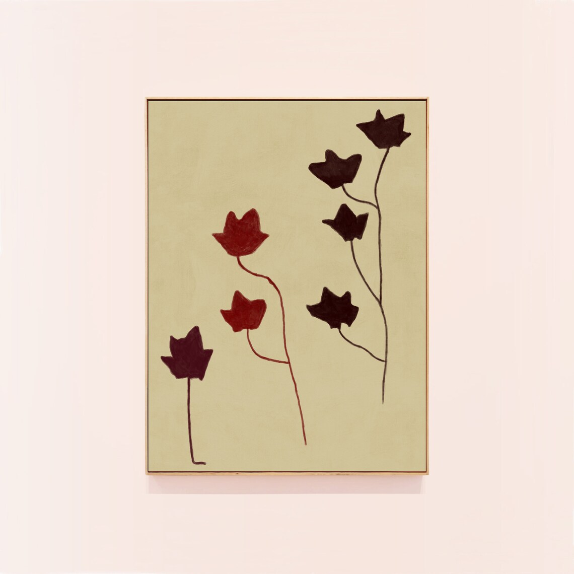 Neutral Botanical Art Print, Scandi Boho Decor