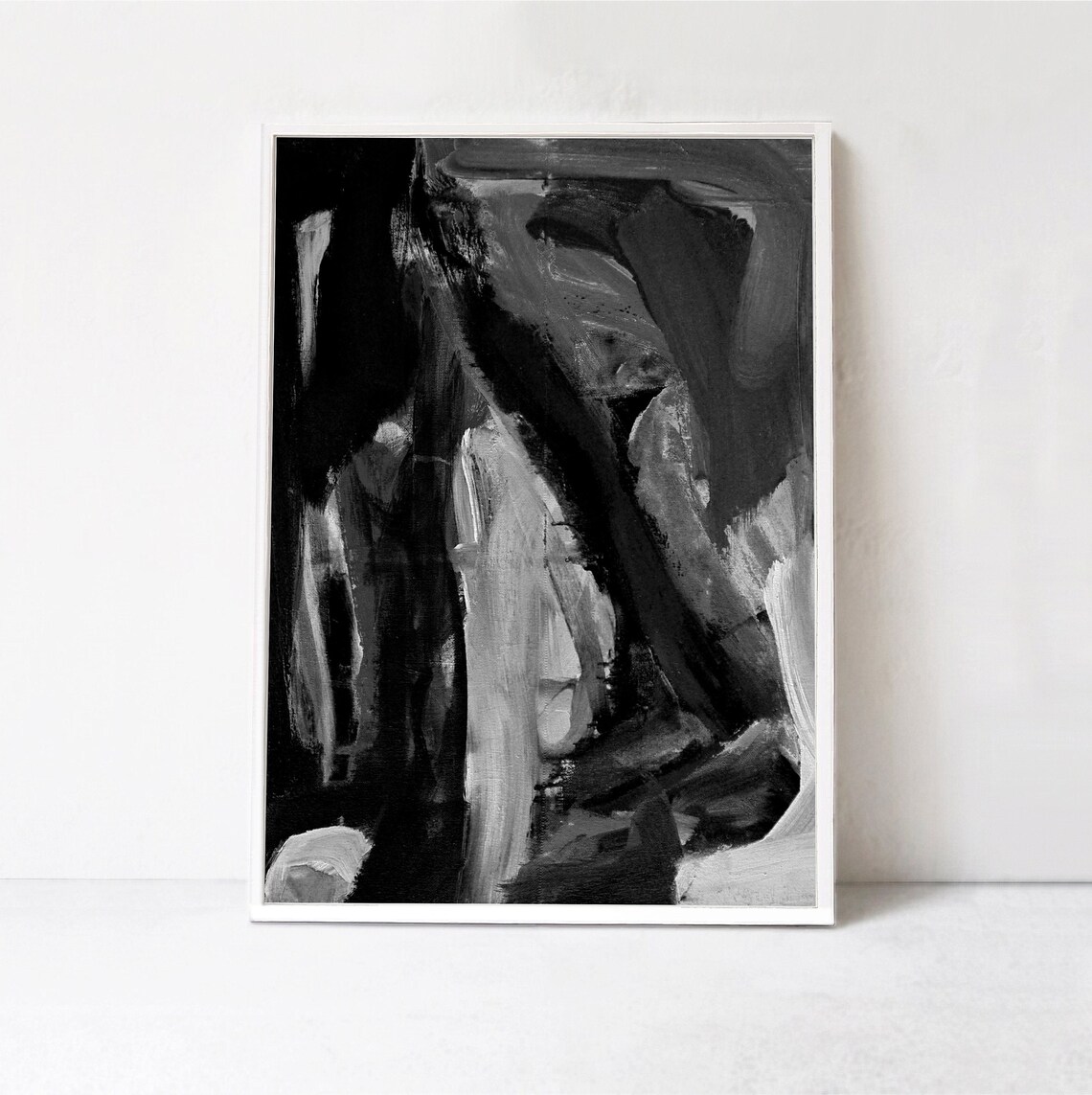 Black Abstract Art Print, Contemporary Abstract Poster