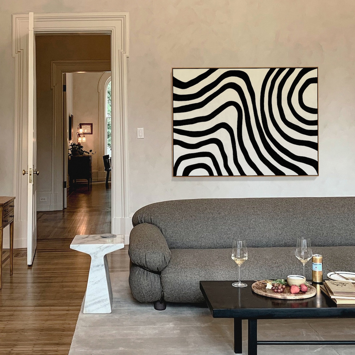 Abstract Bold Black Line Art Print, Scandi Style - Image 2