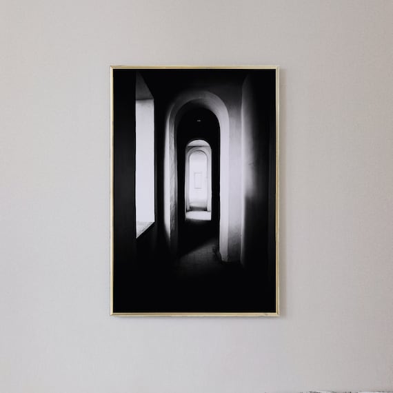 Archway Black-and-White Architecture Art Print