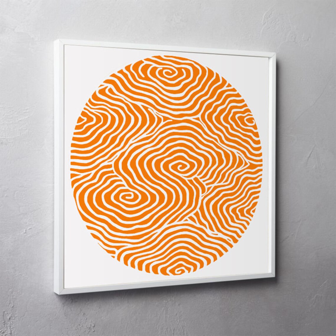 Orange Abstract Art Print, Circle Square Print - Image 3