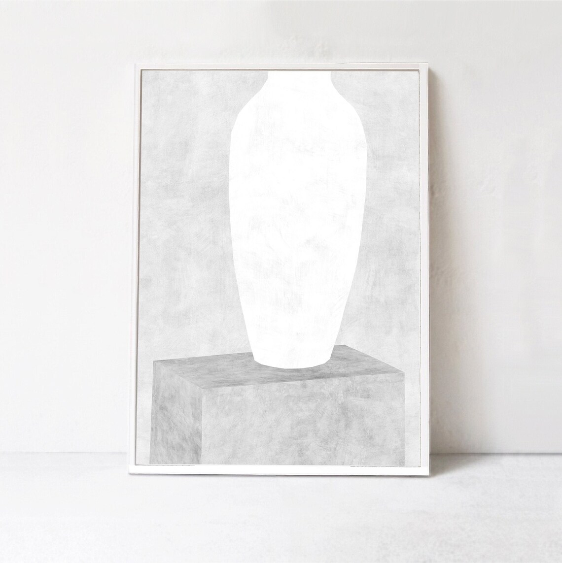 White Vase, Minimalist Contemporary Poster