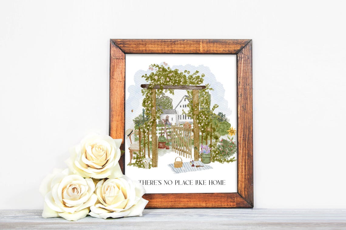 Home Quote Wall Art Inspirational Quote Farmhouse Decor 5x7 8x10 11x14 16x20 Theres No Place Like Home Country Sign Diy Decor - Image 2