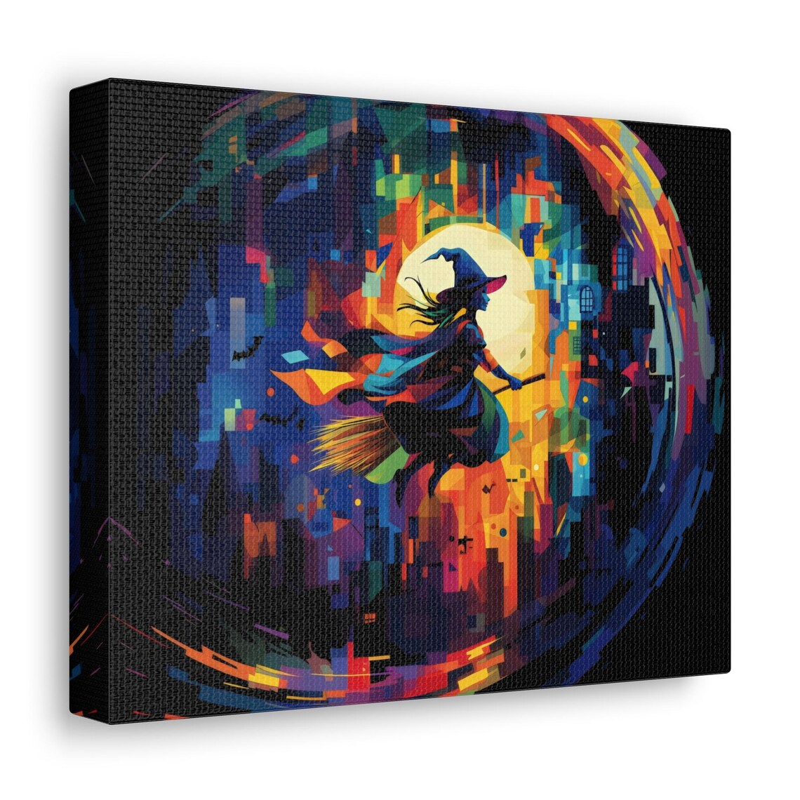 Geometric Witch Gothic Halloween Art Print - Image 3