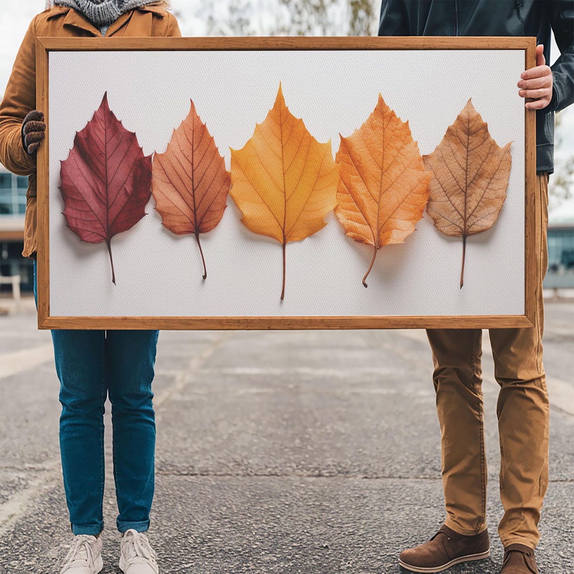 Autumn Leaf Color Gradient Study Crimson To Amber Botanical Art Poster - Image 3