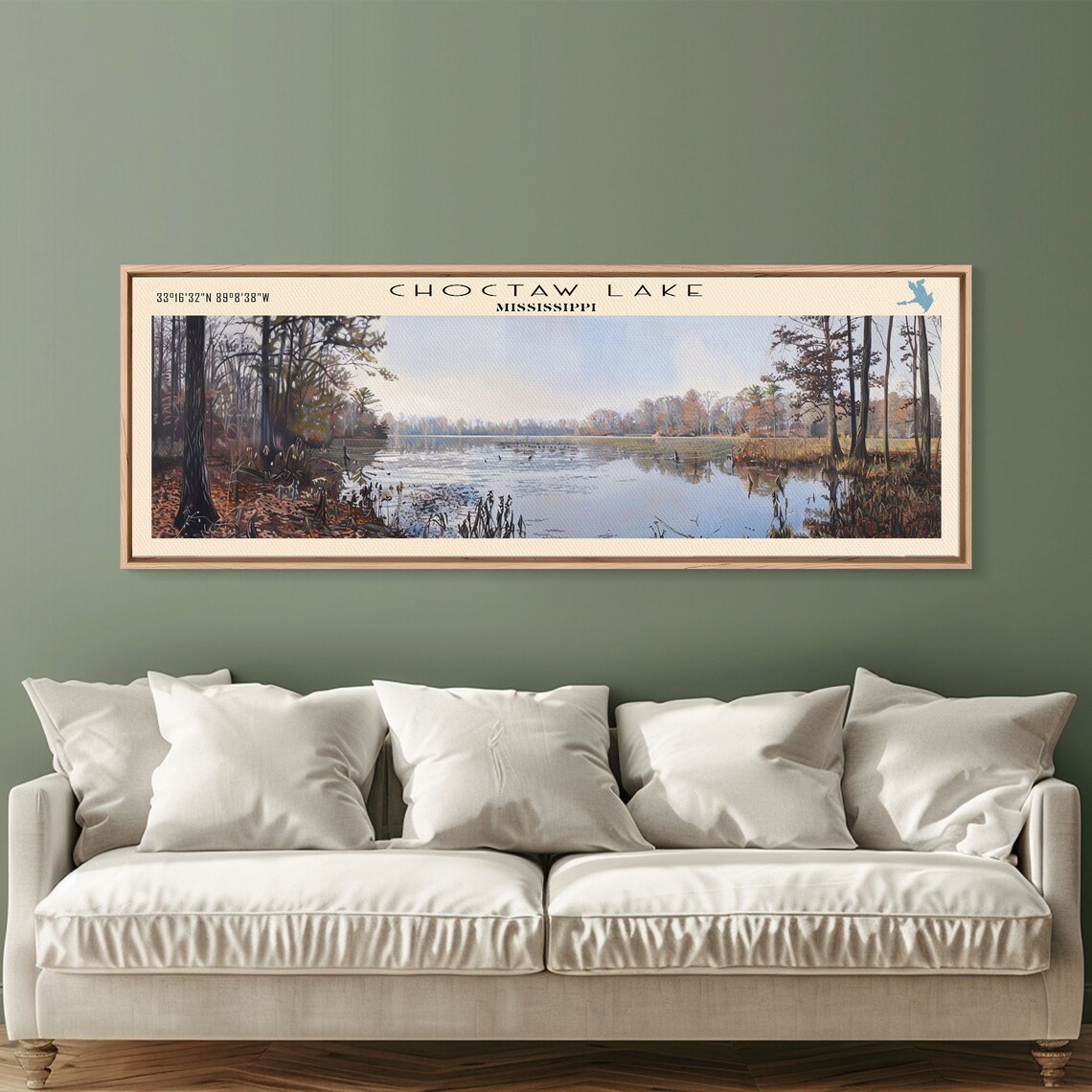 Choctaw Lake Mississippi Travel Poster, Rustic Lake - Image 2