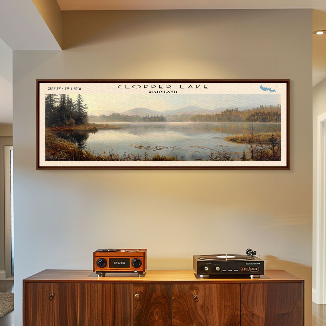 Cobbosseecontee Lake Maine Travel Poster, Rustic Decor - Image 5