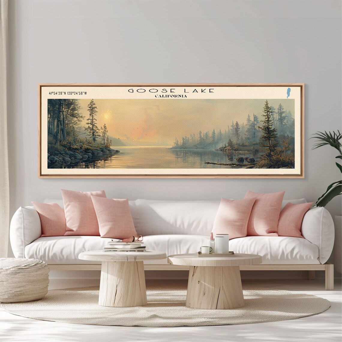 Goose Lake California Golden Sunset Glow Pine Forest Shoreline Poster - Image 4