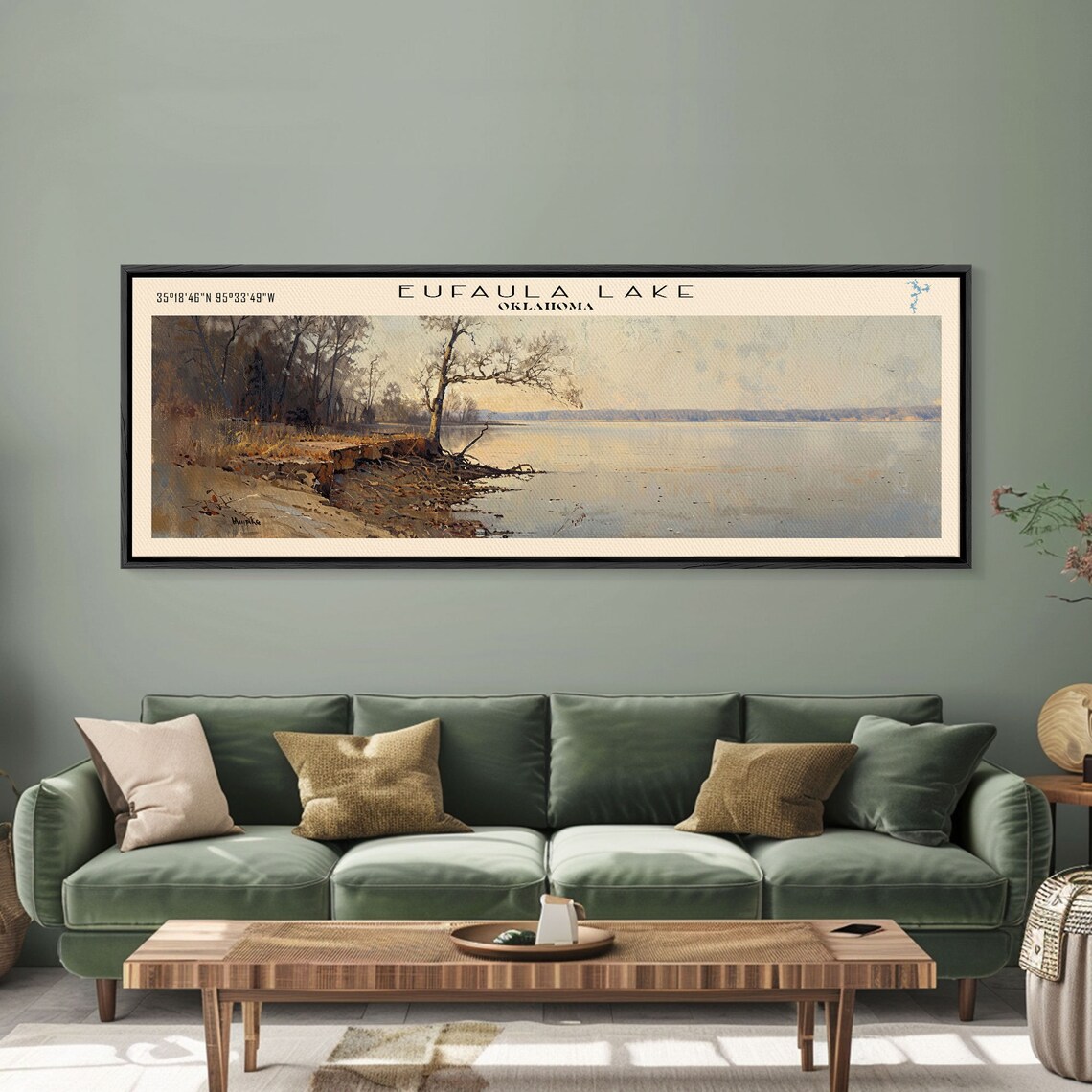 Eufaula Lake Oklahoma Travel Poster, Lake House Art - Image 4
