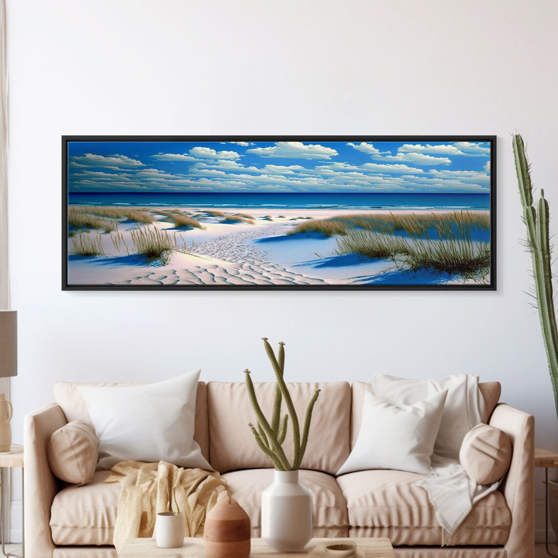 Beach Sunset Coastal Art Print, Living Room Decor