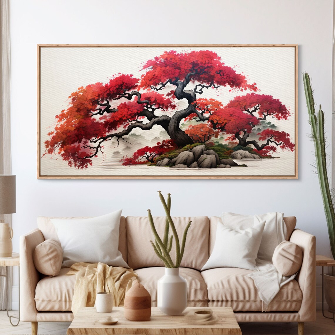 Vintage Bonsai Tree, Japanese Style Art Print - Image 3