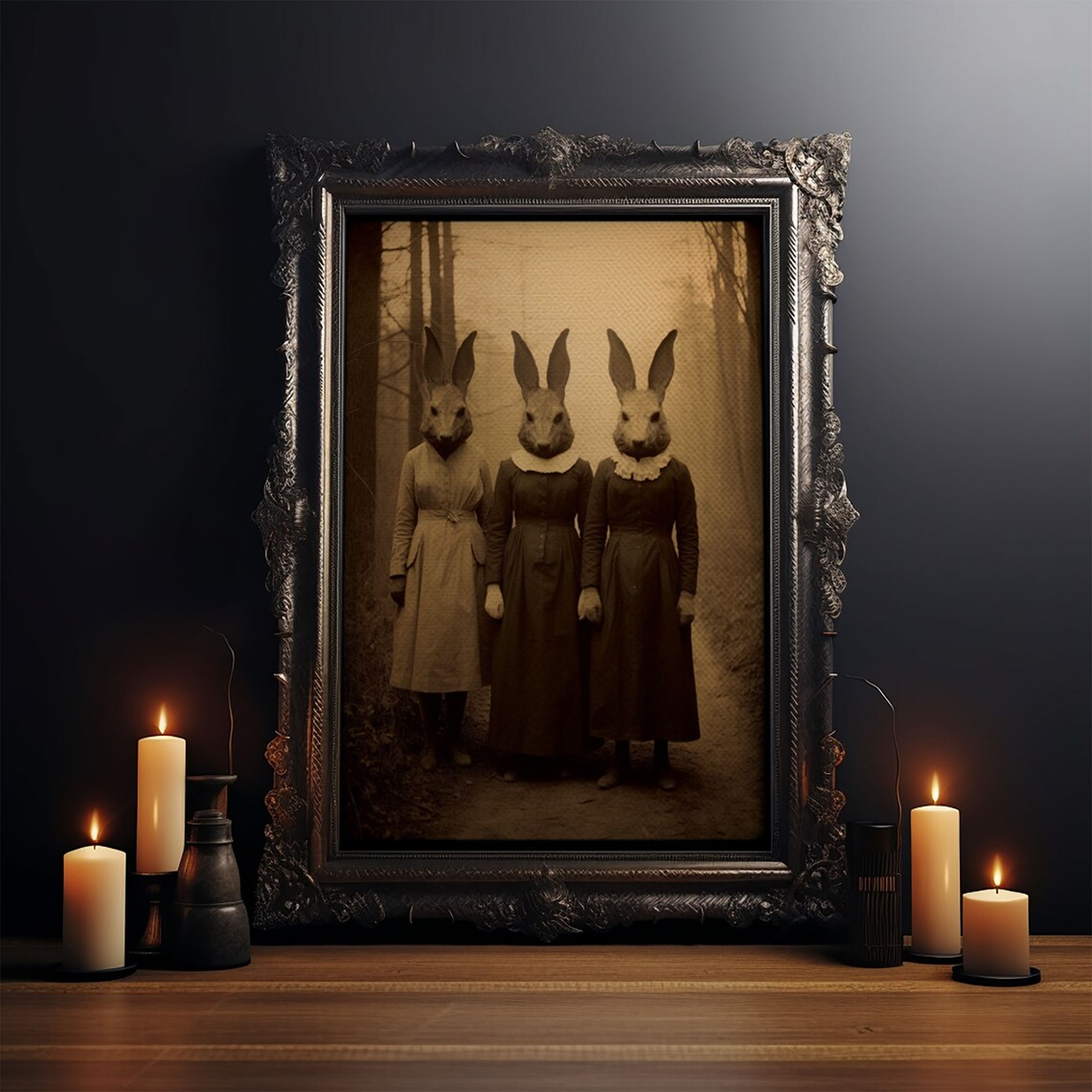 Cult Of The Bunny Vintage Photography Art Print - Image 3
