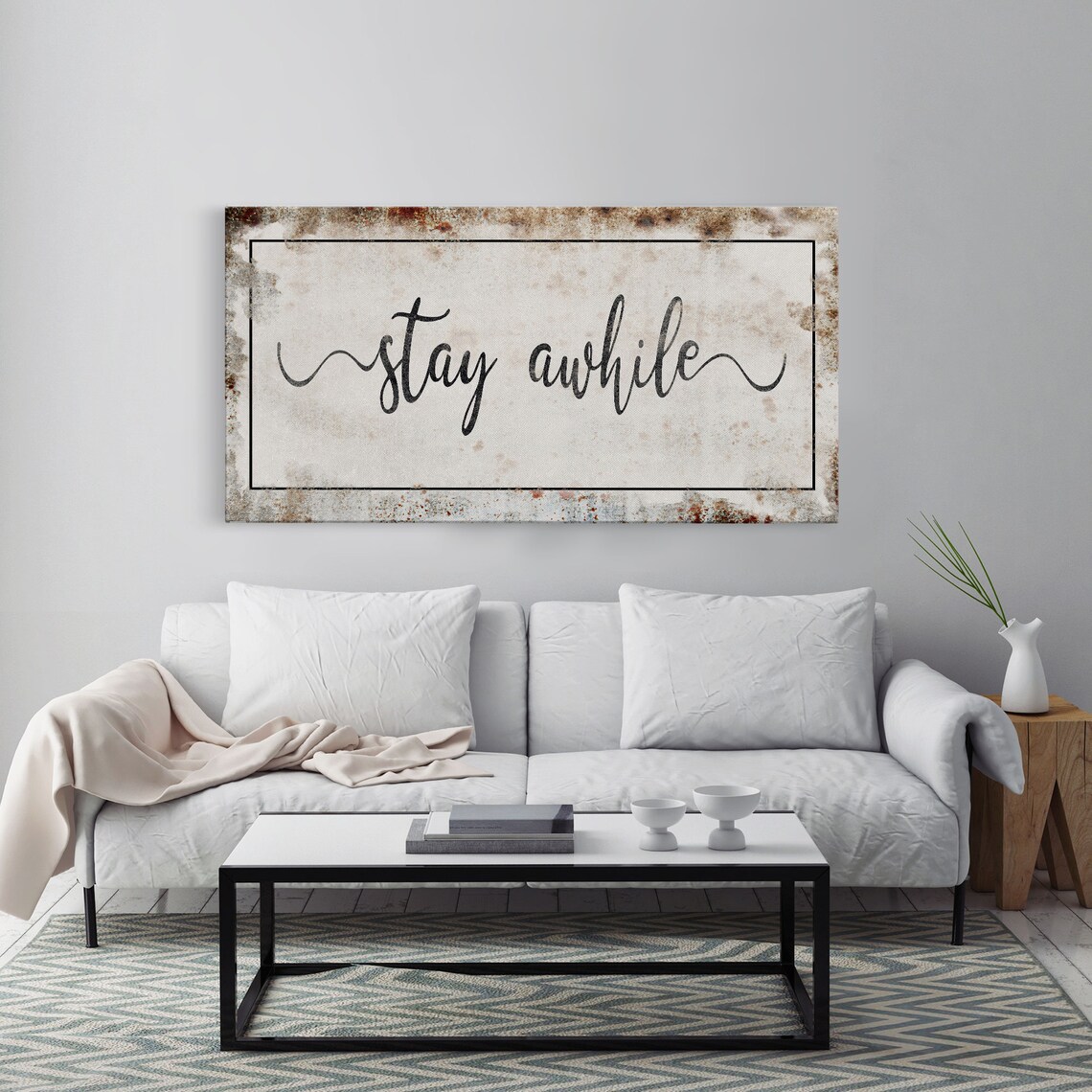 Stay Awhile Art Print, Living Room Wall Decor - Image 3