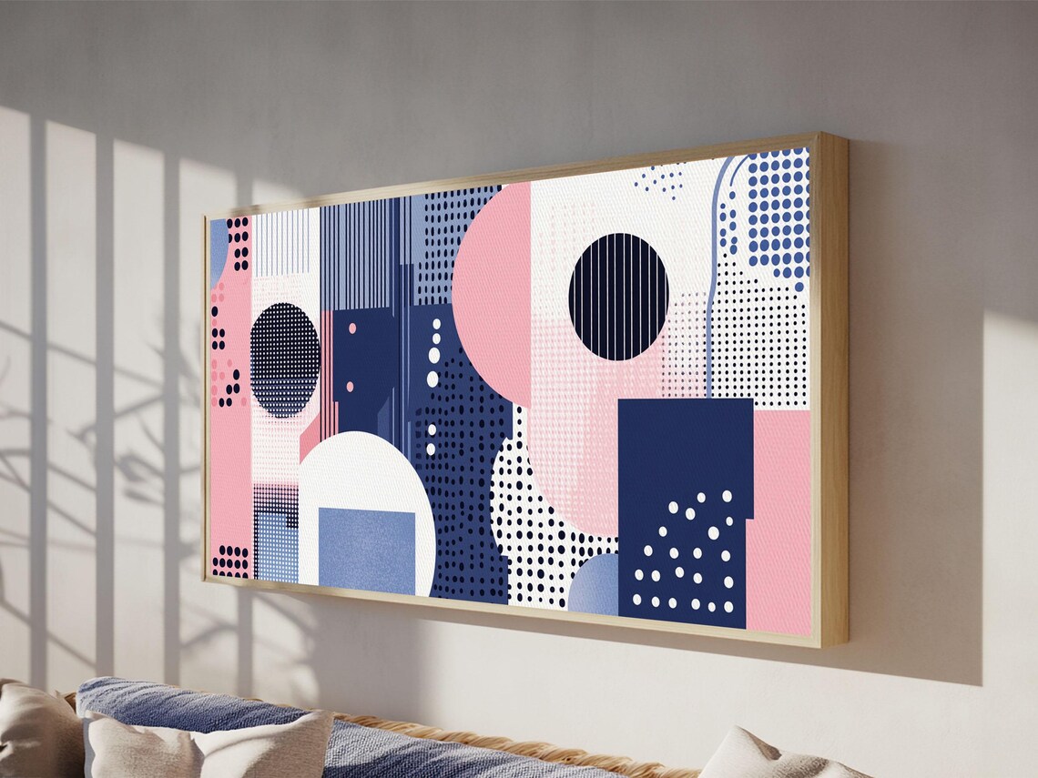 Vaporwave Aesthetic Abstract Geometric Art Print - Image 3