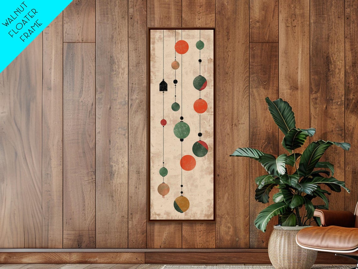 Hanging Lantern Orbs Circles Strings Rustic Retro Art Poster - Image 2
