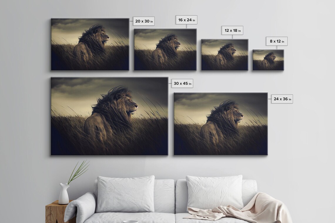 Lion Watercolor Art Print, Majestic Wildlife Decor - Image 2