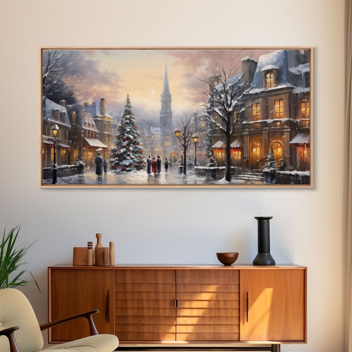Christmas Village Winter Wonderland Art Print