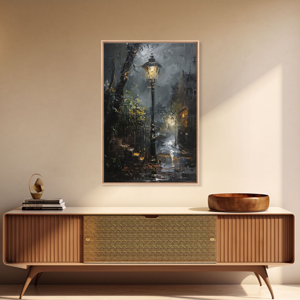 Victorian Street Lamp, Moody Victorian England Art Print - Image 3