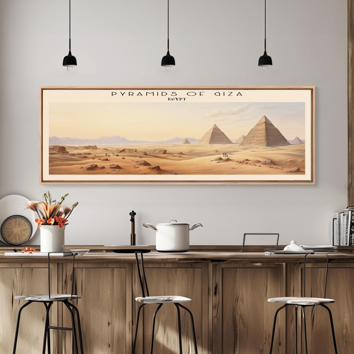Pyramids of Giza Egypt Desert Sunset Panoramic Travel Wall Poster - Image 5