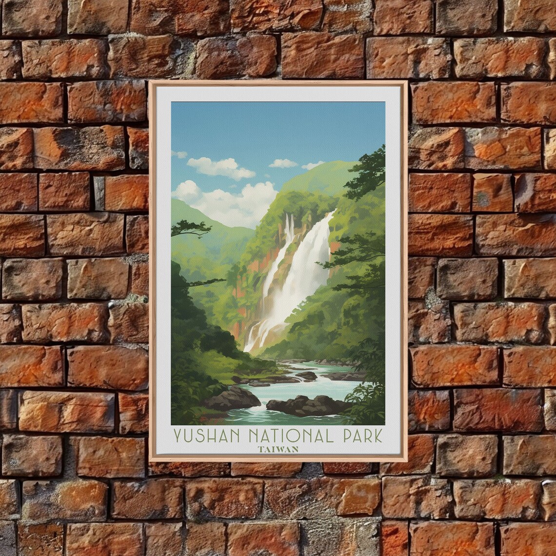 Yushan National Park Taiwan Waterfall Forest Mountain Travel Poster - Image 6