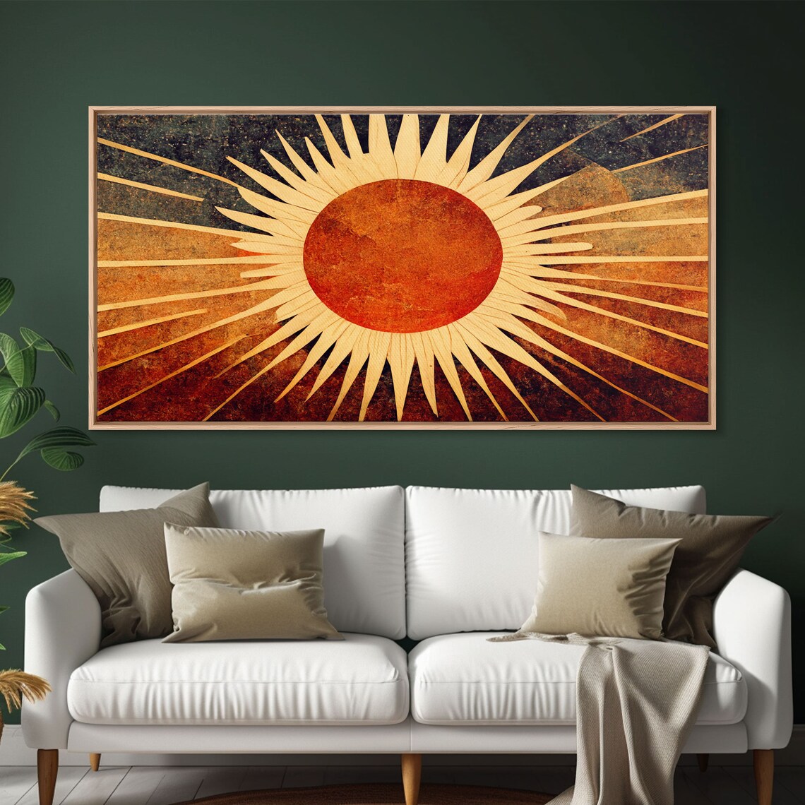 Midcentury Modern Sunburst Art Deco Wall Art Print