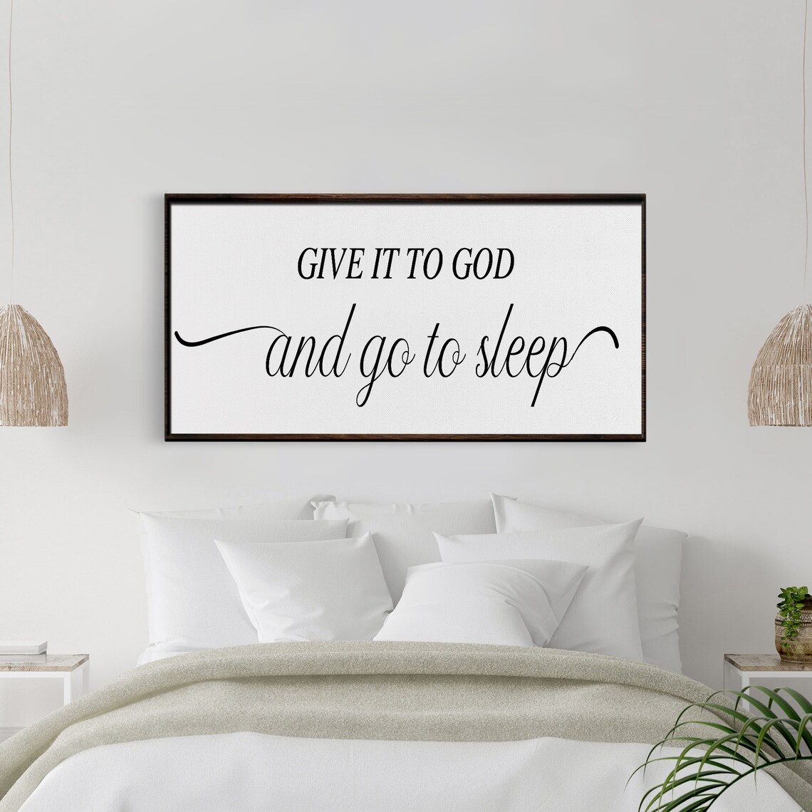 Give It To God And Go To Sleep Bedroom Wall Art Print - Image 6