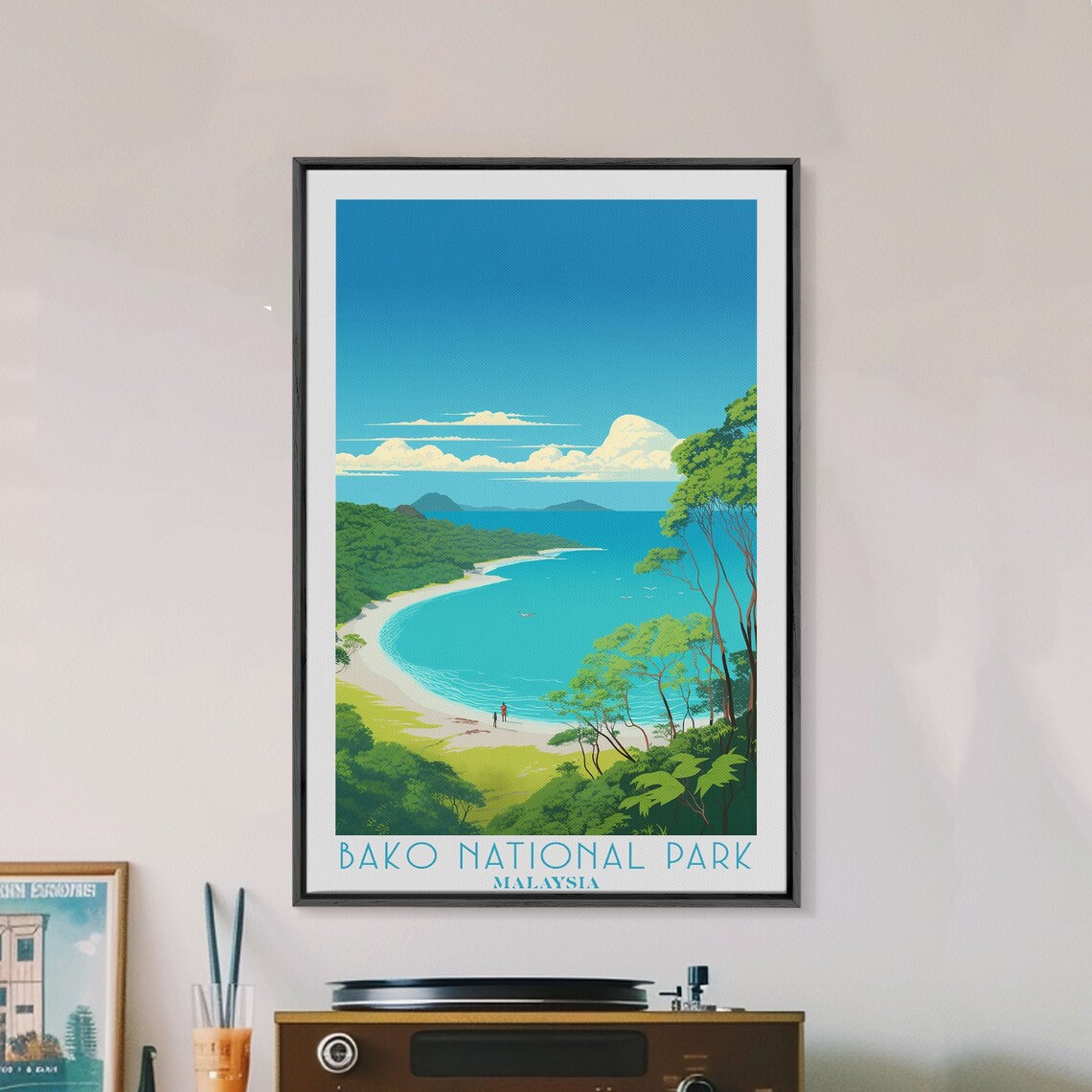 Bako National Park Travel Poster Print Framed Wall Art Metal Wall Art Malaysia Art Gift For Him Travel Wall Art Travel Lover Gift - Image 3