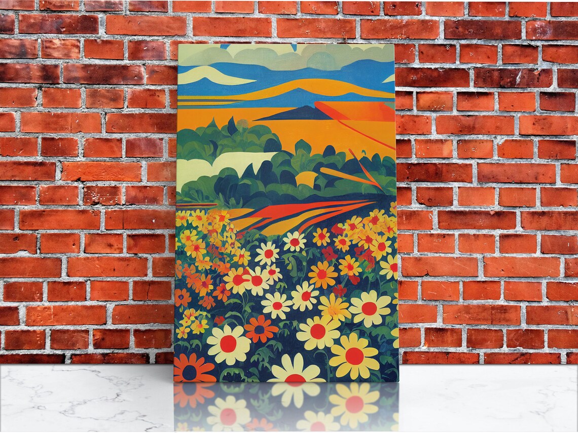Surrealist Daisy Flowers Psychedelic Art Print - Image 4