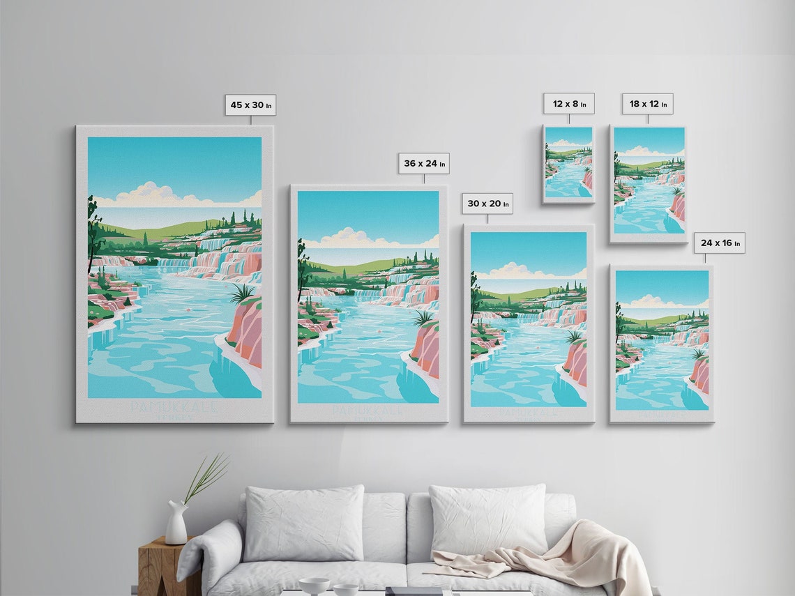 Pamukkale Turkey White Travertine Terraces Turquoise Pools Poster - Image 2