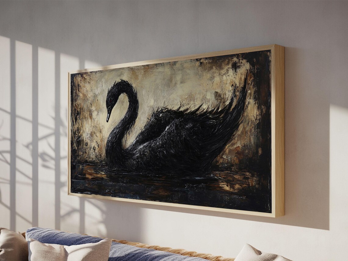 Black Swan, Goth Decor Dark Academia Wall Art Print - Image 2
