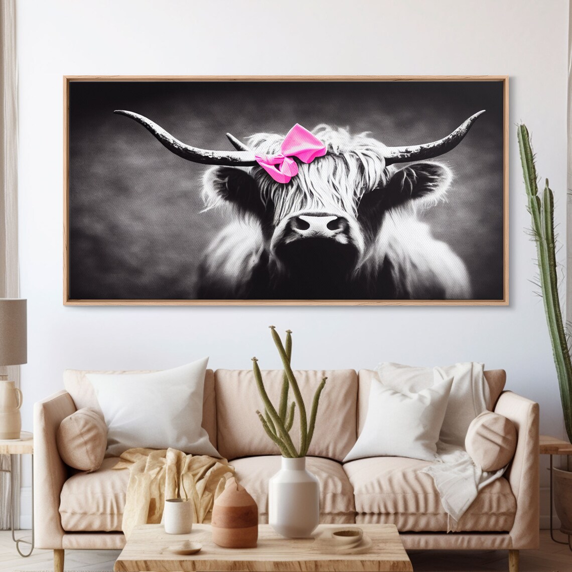 Highland Cattle Black-and-White Art Print, Farmhouse - Image 3