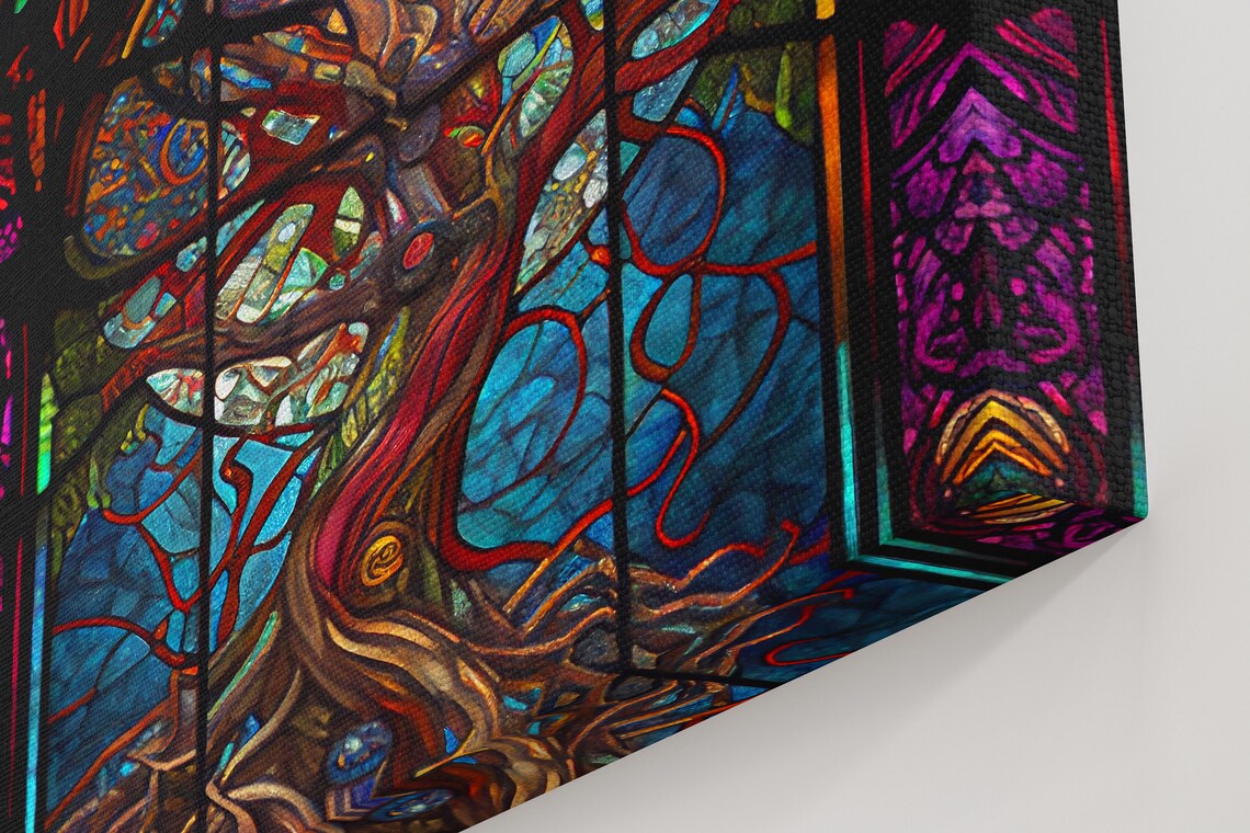 Stained Glass Tree Of Life Art Print, Forest Decor - Image 2