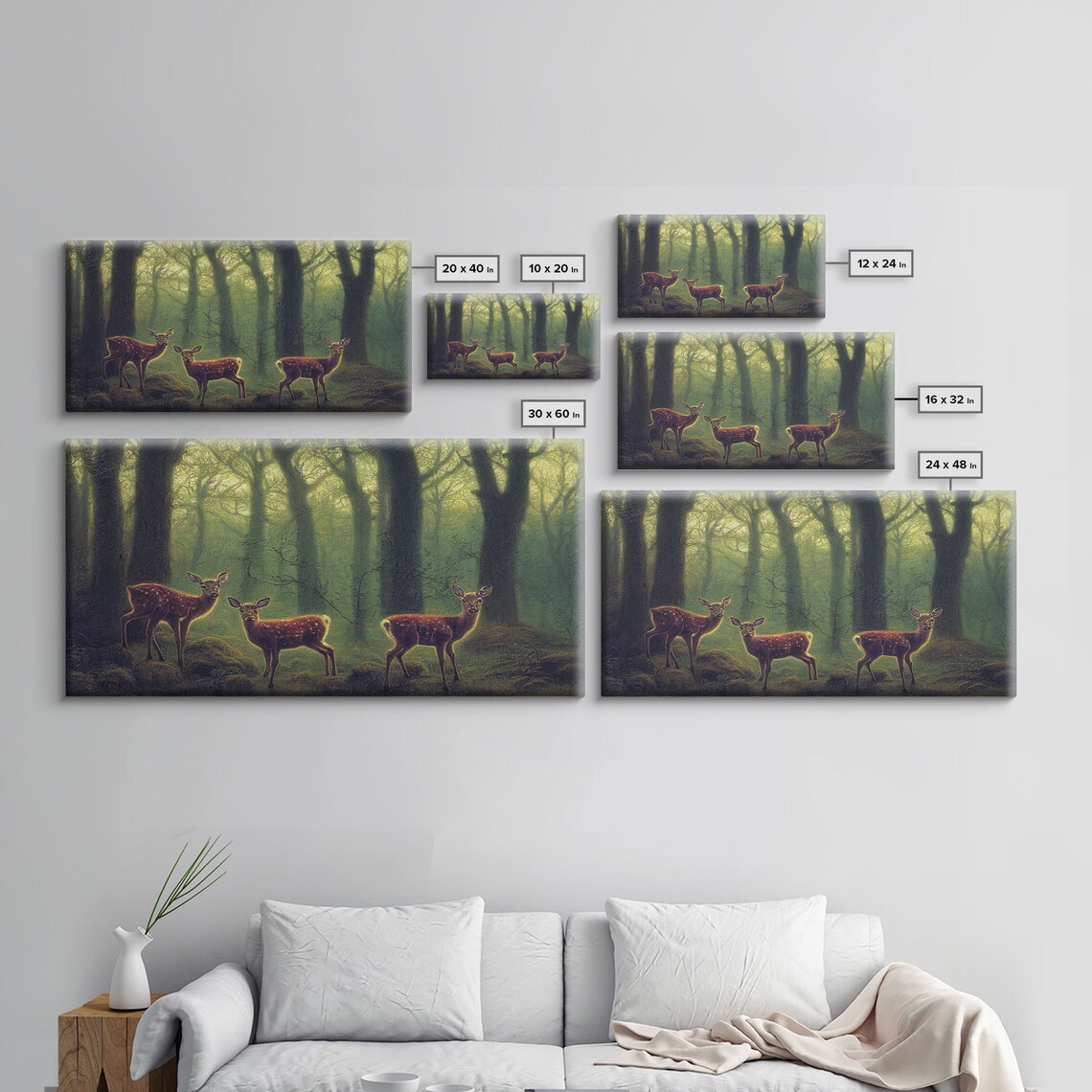 Whitetail Deer in a Forest, Wildlife Art Print - Image 2