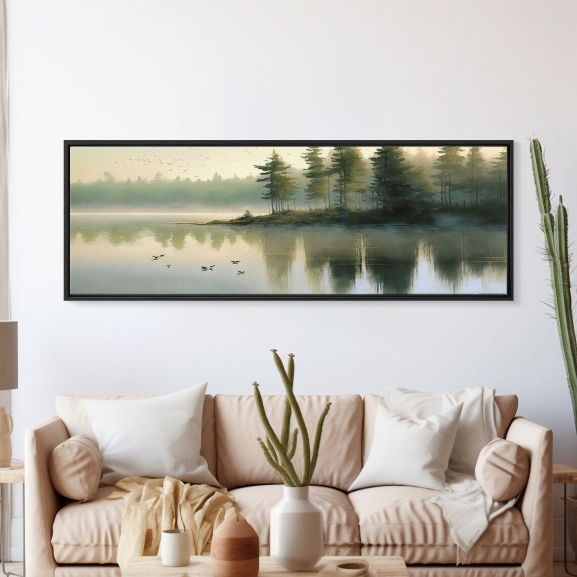 Lake Landscape Abstract Minimalist Wall Art Print