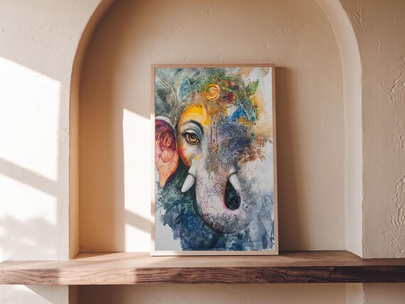 Ganesh Ganesha Poster Print, Indian Cultural Decor