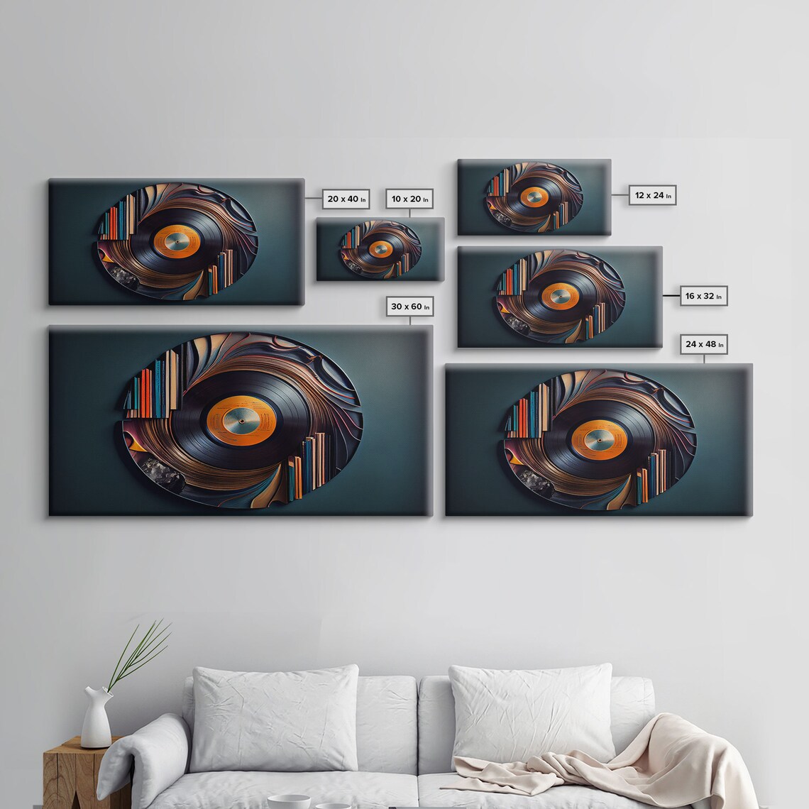 Vinyl Record Music Wall Art, Vintage Abstract Print - Image 2