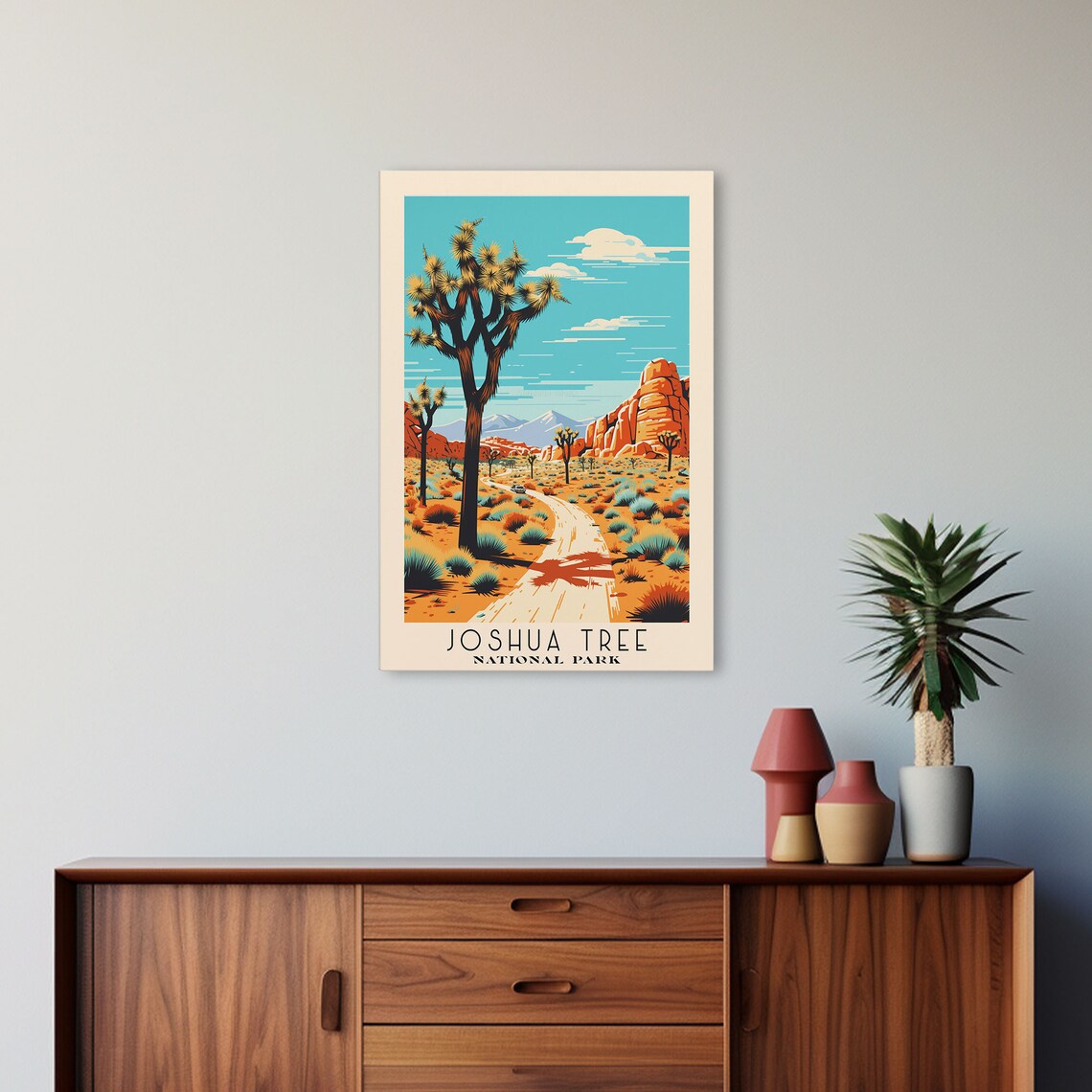 Joshua Tree National Park Desert Road Red Rocks Retro Travel Poster - Image 5