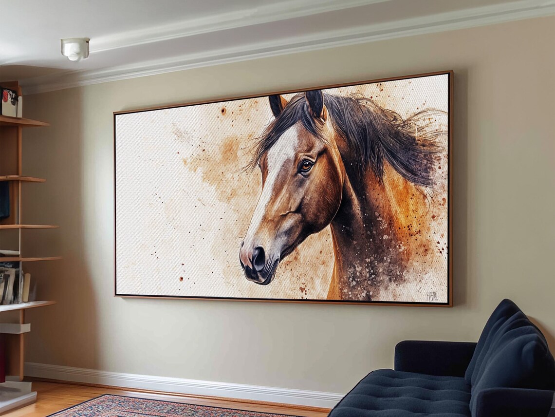 Chestnut Horse Portrait Rustic Watercolor Equestrian Farmhouse Poster - Image 6