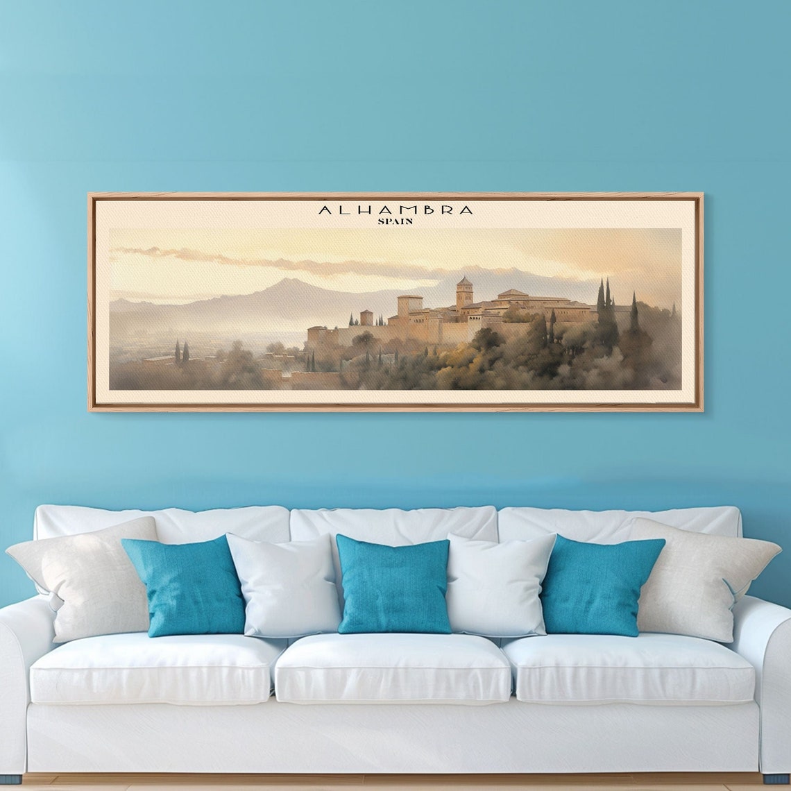 Alhambra Granada Spain Palace Hill Sunset Sierra Nevada Travel Poster - Image 5