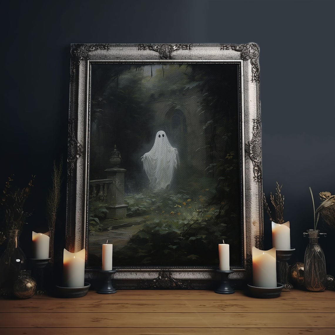 The Ghost In The Garden, Halloween Wall Art Print - Image 6