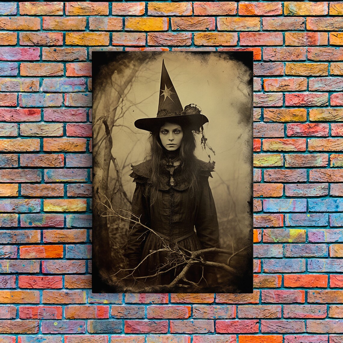 Victorian Witch Daguerreotype Art Print, Halloween - Image 3