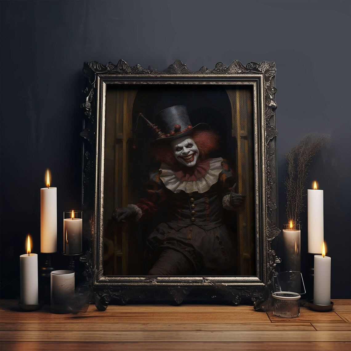 Scary Victorian Clown, Victorian Gothic Halloween Art Print - Image 4