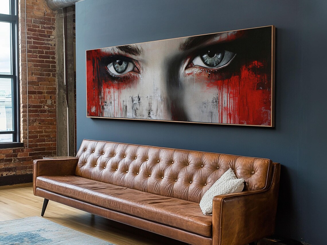 Moody Abstract Print Framed Dark Romance Painting Wall Art Unique Portrait Artwork Gift Idea Modern Home Decor Accent - Image 4