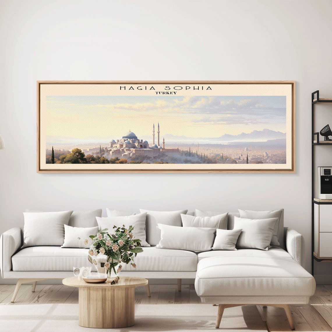 Hagia Sophia Turkey Istanbul Dawn Cityscape Golden Travel Poster