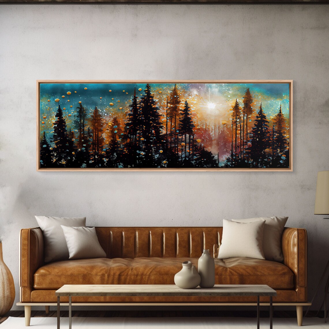 Abstract Forest Fire Art Print, Living Room Decor