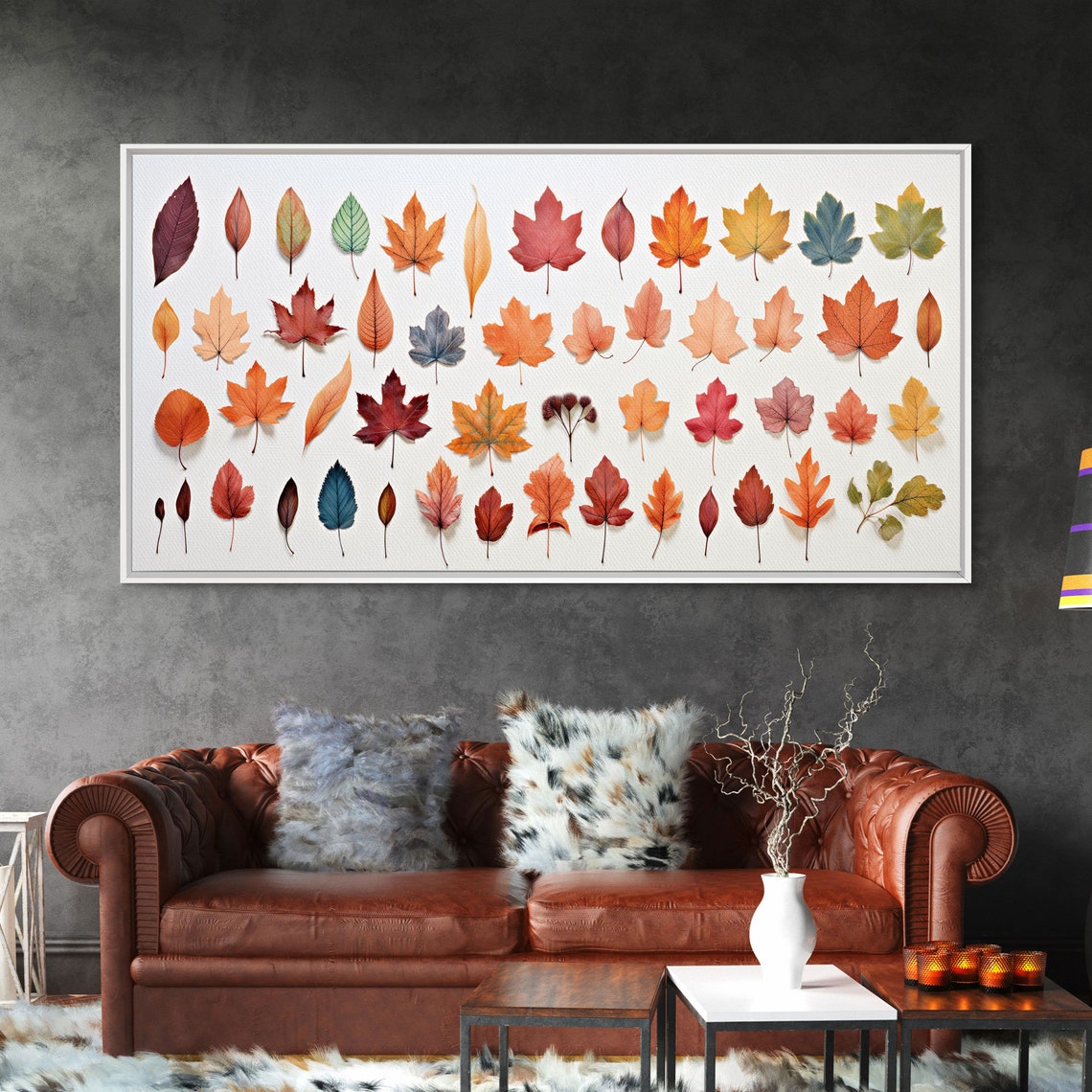 Autumn Leaves Watercolor Chart Fall Foliage Botanical Poster - Image 6